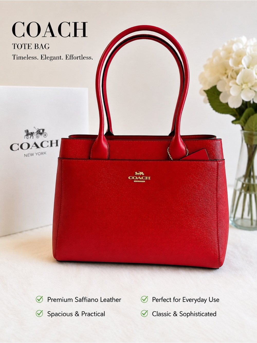 COACH Ruby Saffiano Leather CASEY Tote